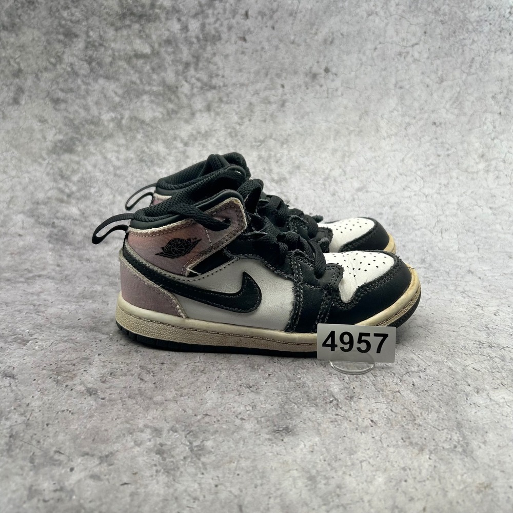 Jordan 1 Mid SE TD Toddler 9C Black White Zen Master DM6217-001 Sneaker